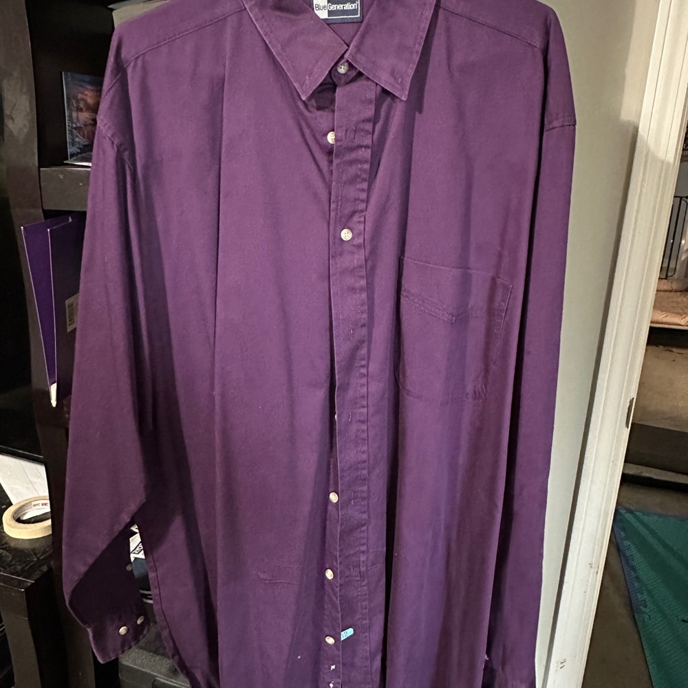 Van Heusen Men's Purple Casual Button-Down Shirt